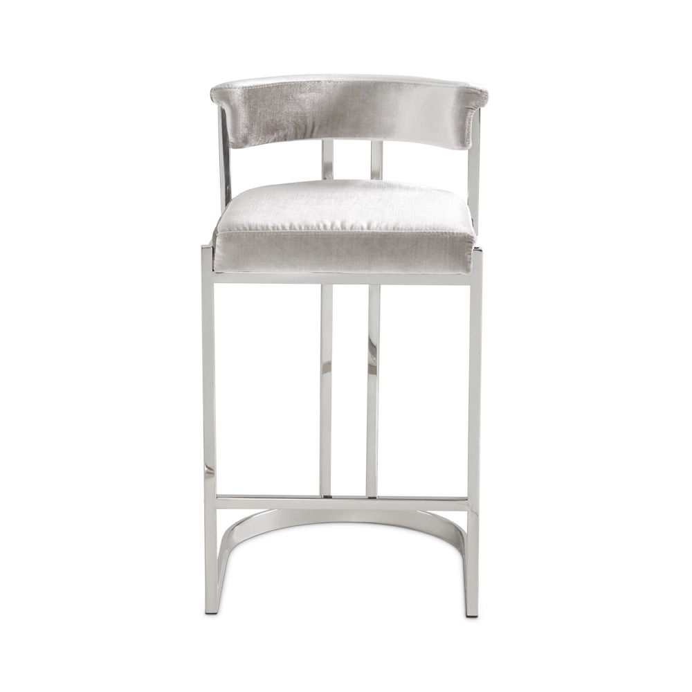 Corona Counter Chair: Grey Velvet